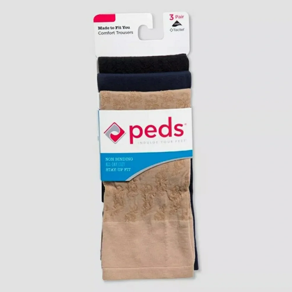 Peds 3pk Light Opaque Trouser Socks Women New